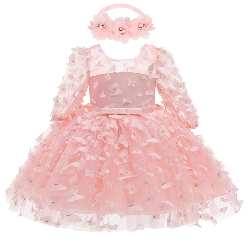 Flowers Mesh Little Princess Baby Dress